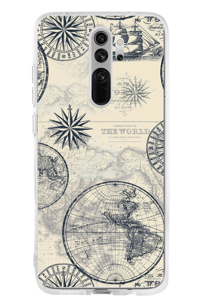 TechTree Redmi Note 8 Pro Compatible Vintage World Map and Compass Printed Si...