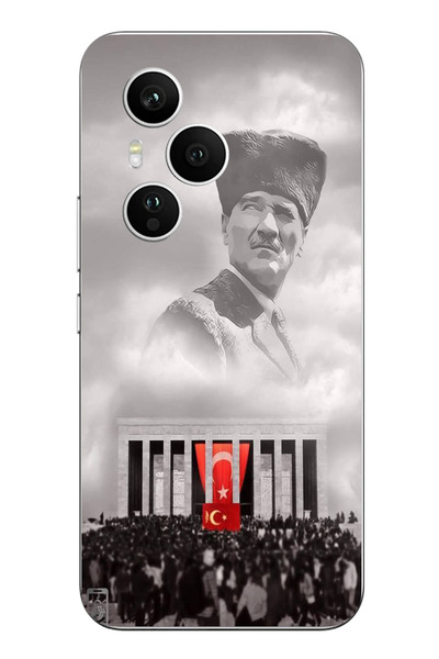 TechTree Honor 400 Pro Compatible Leader among the Clouds Kalpakli Ataturk Printed Silicone Case