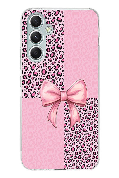 TechTree حافظة سيليكون متوافقة مع هاتف سامسونج جالاكسي A34 بنمط الفهد الوردي ...