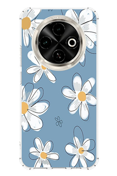 TechTree حافظة سيليكون متوافقة مع هاتف Tecno Spark 30C باللون الأزرق ديزي جار...