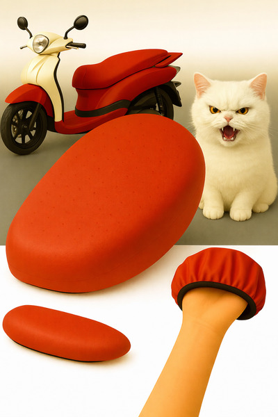 lawrenceshop Червен кожух за седалка от кожа за мотоциклет Yamaha X-max 250, ...