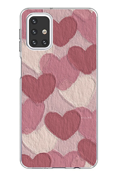 TechTree حافظة سيليكون مطبوع متوافقة مع هاتف سامسونج جالاكسي M31s مع لون وردي...