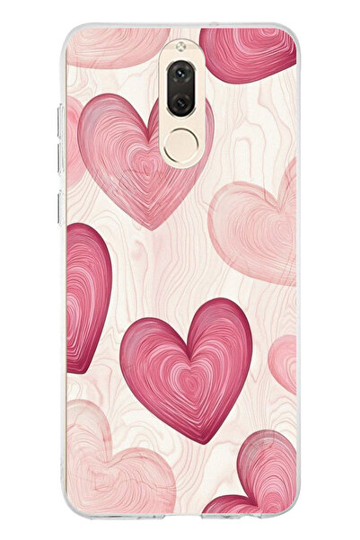 TechTree حافظة سيليكون متوافقة مع هاتف هواوي ميت 10 لايت باللون الوردي الخطوي...