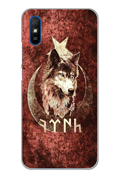 TechTree حافظة سيليكون مطبوع متوافقة مع هاتف Redmi 9A مع كتابة جوك ترك ونقش بوزكويرت