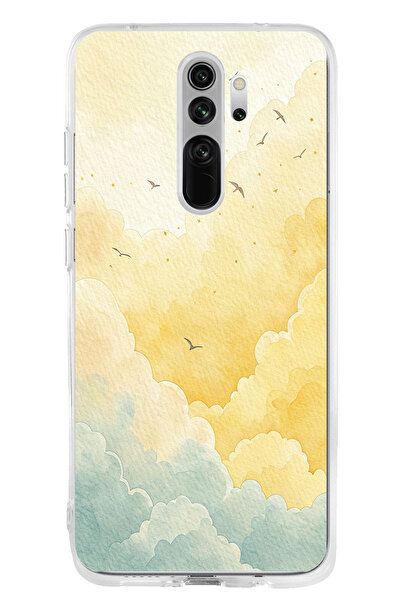 TechTree Redmi Note 8 Pro Compatible Yellow and Green Toned Clouds and Birds ...