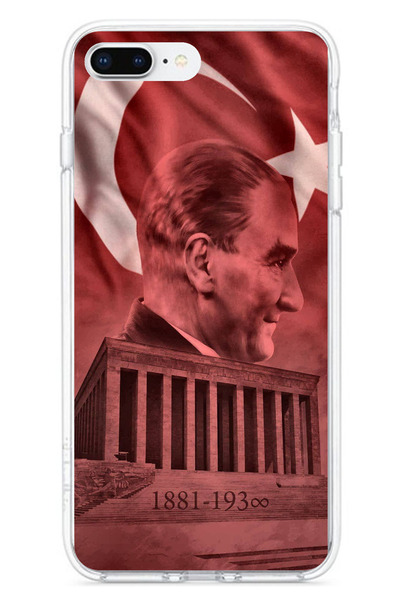 TechTree iPhone 7 Plus-8 Plus Compatible Ataturk Portrait and Anıtkabir Printed Silicone Case