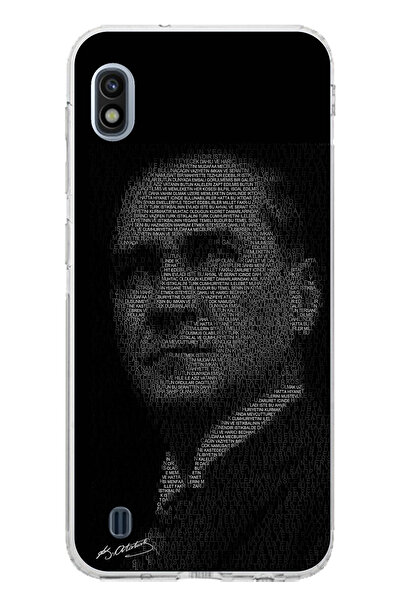 TechTree جراب سيليكون متوافق مع هاتف سامسونج جالاكسي A10 مكتوب عليه هيتابي للشباب وصورة ظلية أتاتورك مطبوع