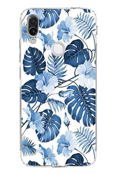 TechTree حافظة سيليكون مطبوع متوافقة مع هاتف Redmi Note 7-7 PRO بنمط أوراق ال...