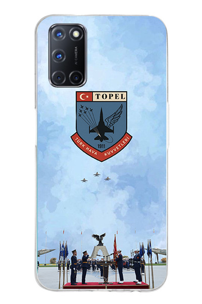 TechTree حافظة سيليكون متوافقة مع القوات الجوية التركية مطبوع لهاتف OPPO A52-...