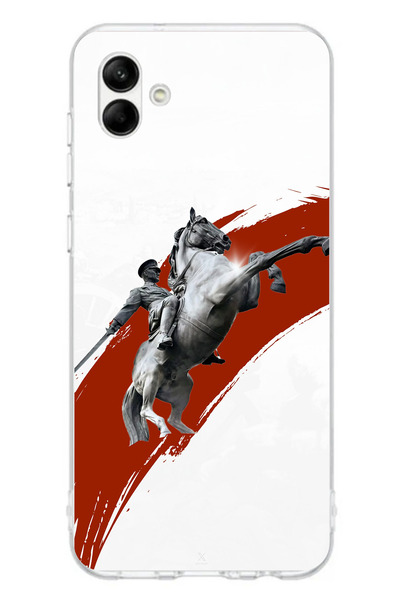 TechTree حافظة سيليكون متوافقة مع هاتف سامسونج جالاكسي A06 بتصميم حصان منتفخ وتفاصيل أتاتورك مطبوع