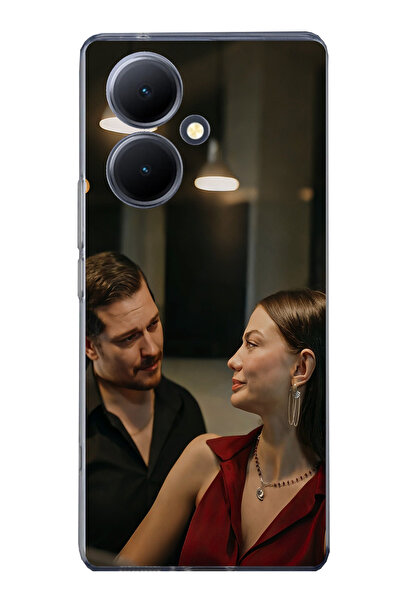 TechTree حافظة سيليكون متوافقة مع هاتف Vivo V29 Lite 5G - Eşref وNisan مطبوع