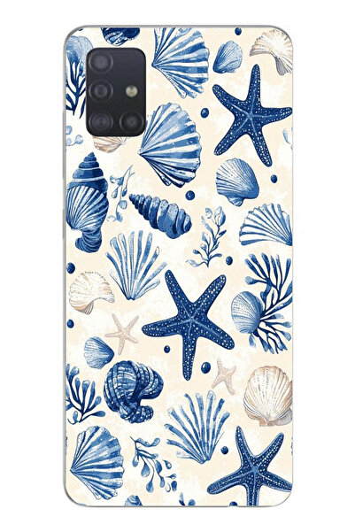 TechTree حافظة سيليكون مطبوع متوافقة مع هاتف سامسونج جالاكسي A51 بنمط صدفة ال...