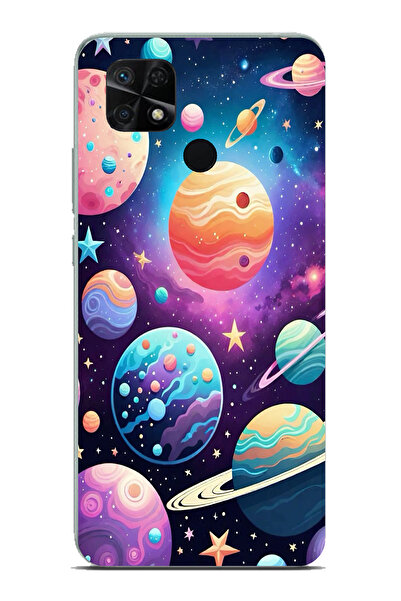 TechTree حافظة سيليكون مطبوع متوافقة مع هاتف Redmi 10C - POCO C40 بنمط الفضاء...