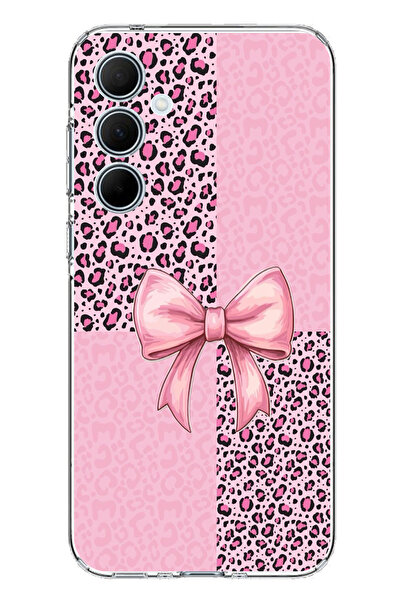 TechTree حافظة سيليكون متوافقة مع هاتف سامسونج جالاكسي A35 بنمط الفهد الوردي ...