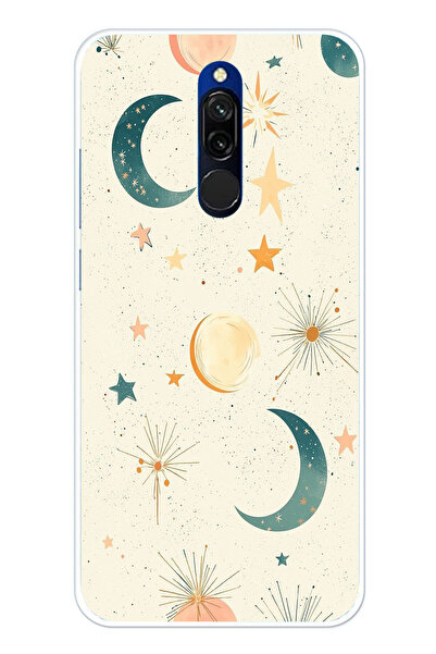TechTree حافظة سيليكون متوافقة مع Redmi 8 Moon and Star مطبوع