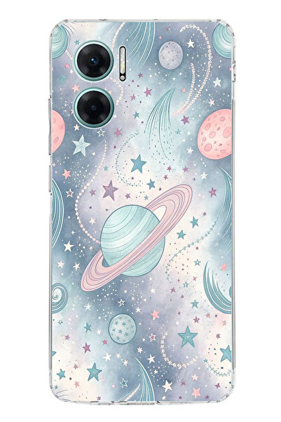 TechTree Redmi Note 11E Compatible Soft Colorful Planets Printed Silicone Case