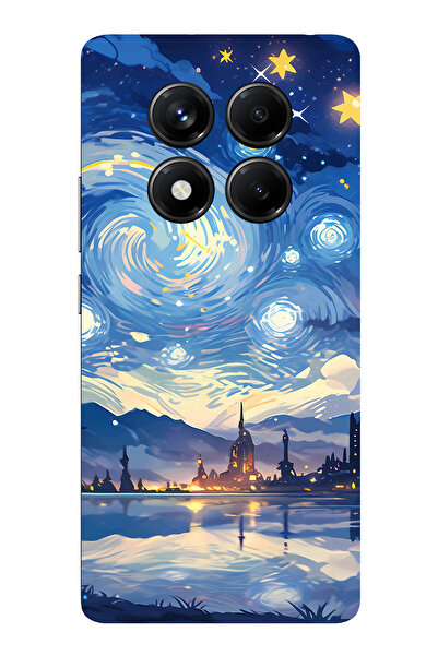 TechTree حافظة سيليكون متوافقة مع هاتف Redmi Note 14 PRO 5G بتصميم السماء الم...