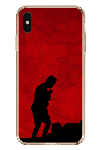 TechTree iPhone XS Max Compatible Ataturk Printed Silicone Case with Shadow and Silhouette Detail