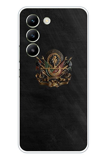 TechTree جراب سيليكون مطبوع بتفاصيل توجرا العثمانية متوافق مع هاتف فيفو V30 لايت