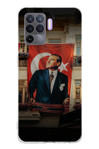 TechTree حافظة سيليكون متوافقة مع هاتف OPPO Reno 5 Lite بتفاصيل العلم العملاق...