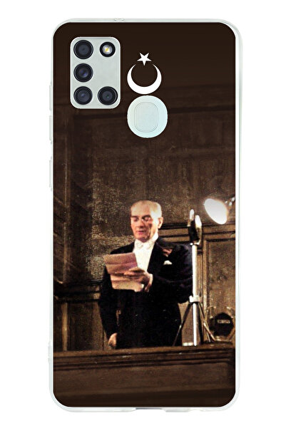 TechTree حافظة سيليكون متوافقة مع هاتف سامسونج جالاكسي A21S من أتاتورك الأول مطبوع