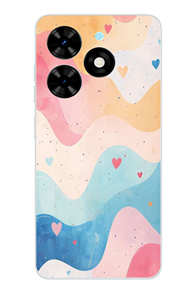 TechTree حافظة سيليكون متوافقة مع هاتف Tecno Spark 20-20C بألوان باستيل مموجة...