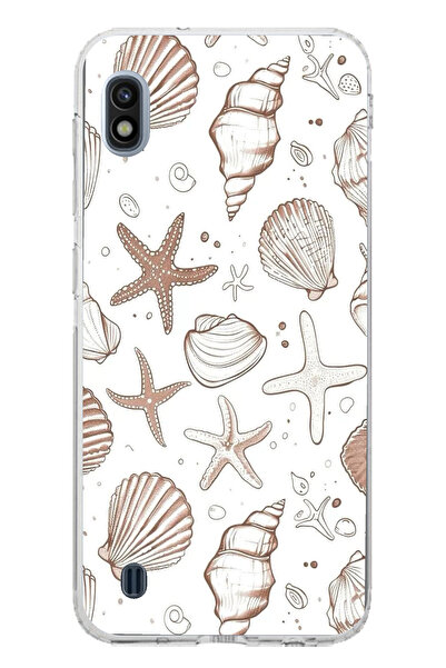 TechTree حافظة سيليكون مطبوع متوافقة مع هاتف سامسونج جالاكسي A10 باللون البني...