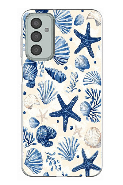 TechTree حافظة سيليكون مطبوع متوافقة مع هاتف سامسونج جالاكسي M13-M23 بنمط صدف...