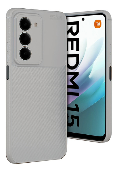 NewFace غطاء كربوني لهاتف شاومي ريدمي 15 4G مع تركيز تلقائي (170239) - رمادي