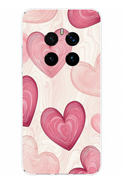 TechTree حافظة سيليكون متوافقة مع Honor Magic 7 PRO باللون الوردي الخطوي مطبوع