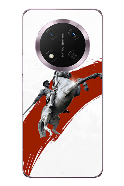 TechTree حافظة سيليكون متوافقة مع هاتف Honor Magic 7 Lite بتصميم حصان راقد وت...