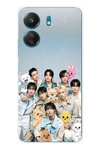TechTree Redmi 13C Compatible Tray Kids K-Pop Group and Skzoo Themed Printed Silicone Case