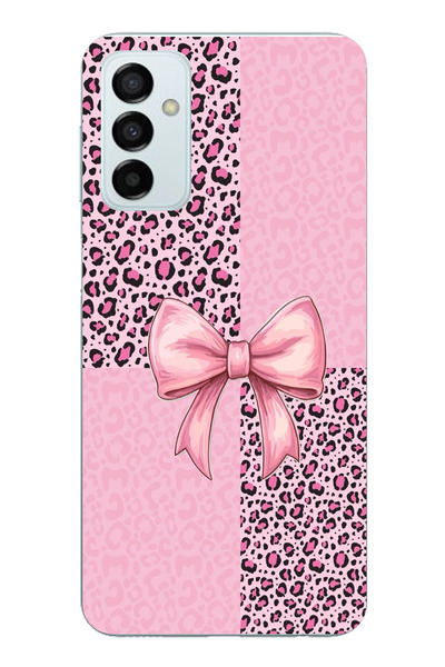 TechTree حافظة سيليكون متوافقة مع هاتف سامسونج جالاكسي M14 بنمط الفهد الوردي ...