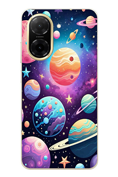 TechTree Printed Silicone Case with Space, Planet and Star Patterns Compatible with Redmi A5