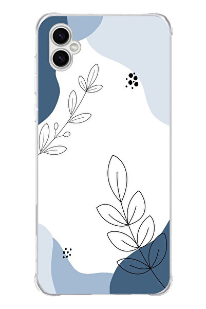 TechTree حافظة سيليكون متوافقة مع هاتف سامسونج جالاكسي A04 باللون الأزرق وخطو...