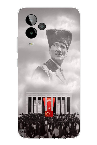 TechTree حافظة سيليكون من نوع Kalpaklı Atatürk مطبوع متوافقة مع General Mobile GM 24 PRO