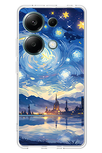 TechTree حافظة سيليكون متوافقة مع هاتف Redmi Note 13 PRO 4G بتصميم السماء الم...