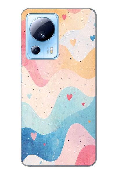 TechTree حافظة سيليكون متوافقة مع هاتف Xiaomi Mi 13 Lite بألوان باستيل ومموجة...