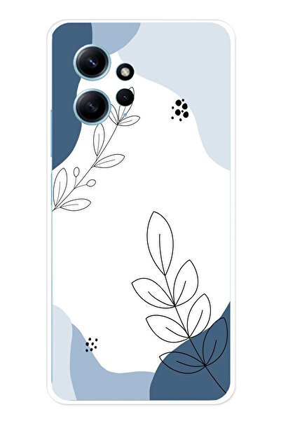 TechTree حافظة سيليكون متوافقة مع هاتف Redmi Note 12 4G ذات أشكال هادئة زرقاء...