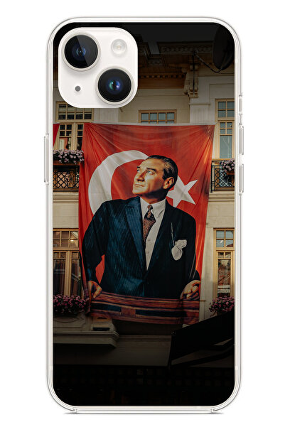 TechTree حافظة سيليكون متوافقة مع هاتف iPhone 14 PLUS بتفاصيل العلم العملاق أ...