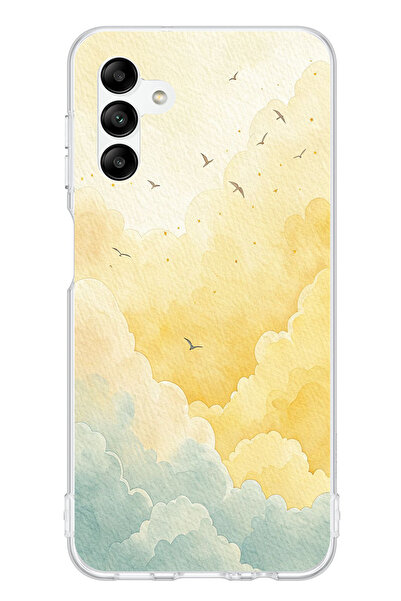 TechTree حافظة سيليكون متوافقة مع هاتف سامسونج جالاكسي A04s باللونين الأصفر و...