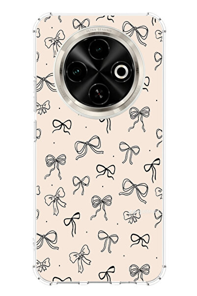 TechTree حافظة سيليكون متوافقة مع هاتف Tecno Spark 30C باللون الأسود ونمط الف...