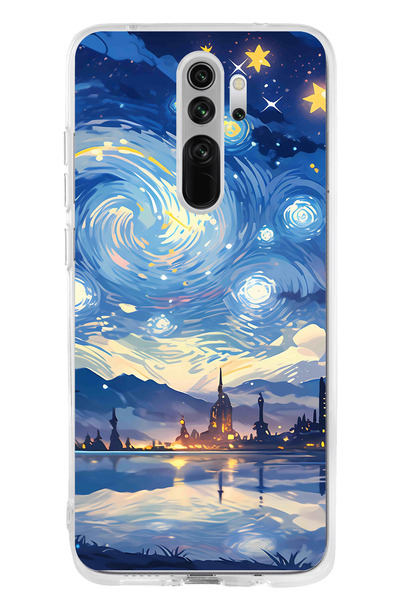 TechTree حافظة سيليكون متوافقة مع هاتف Redmi Note 8 بتصميم السماء المرصعة بال...