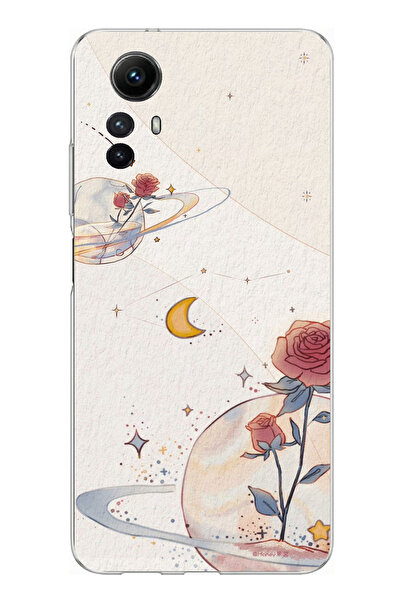 TechTree حافظة سيليكون متوافقة مع هاتف Redmi Note 12S، بتصميم كوكب ونجمة وورد...