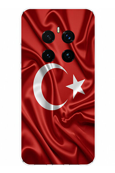 TechTree حافظة سيليكون متوافقة مع Honor Magic 7 PRO بتصميم العلم التركي مطبوع