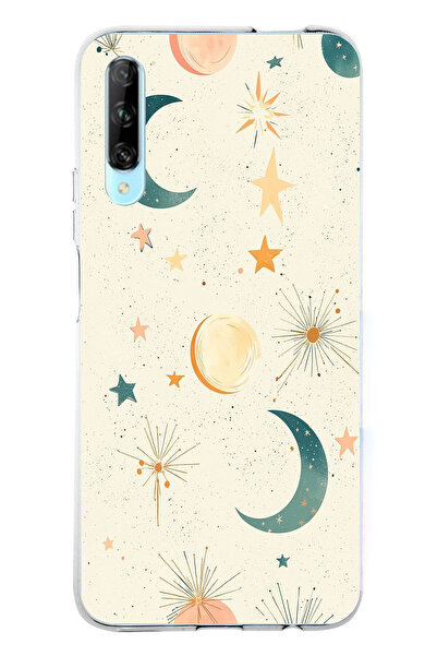 TechTree حافظة سيليكون متوافقة مع هاتف Huawei P Smart PRO ذات خلفية كريمية وق...