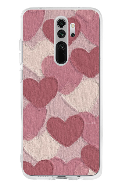 TechTree حافظة سيليكون مطبوع متوافقة مع هاتف Redmi Note 8 بلون وردي باستيل وق...