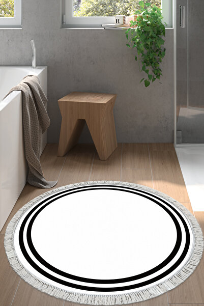 KAYABEY HOME Eko Trend Djt Banyo Paspası Yıkanabilir Kaymaz Taban 1696 Yuvarl...