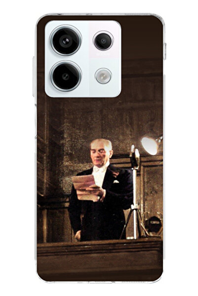 TechTree حافظة سيليكون متوافقة مع هاتف Redmi Note 13 PRO 5G متوافقة مع خطاب أتاتورك الأول B مطبوع