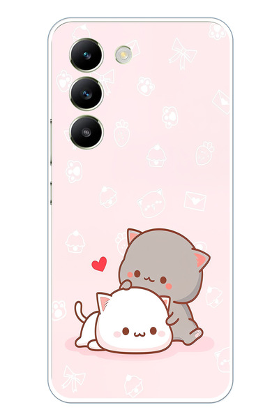 TechTree حافظة سيليكون متوافقة مع Vivo V30 Lite لطيفة وريموتية مطبوع